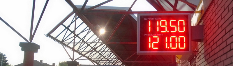 digitalni led displej za emitovanje kursa