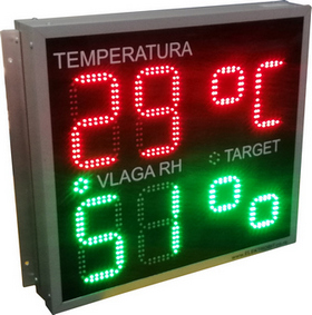 Digitalni led displej za prikaz temperture i relativne vlažnosti vazduha